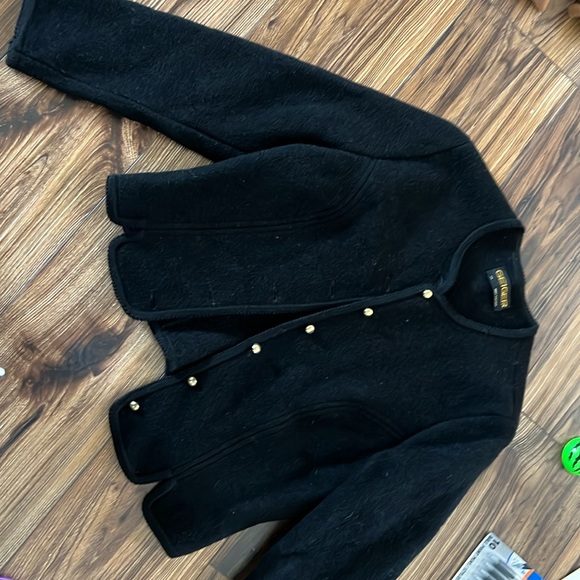 Geiger black waist jacket  fits like M, 100% wool - Picture 1 of 8